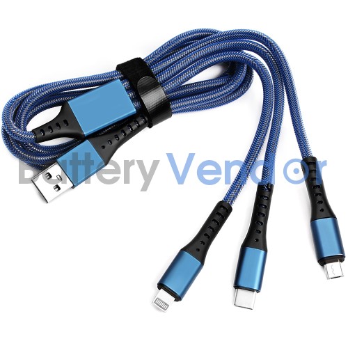 3 in 1 multi usb cable for iphone ipad Android table Smartphones blue