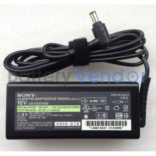 64W Sony VGP-AC16V7 VGP-AC16V8 AC Adapter Charger +Power Cord